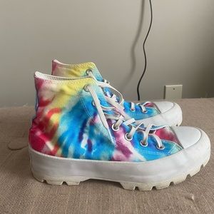 Tie-dye, high top platform, Converse